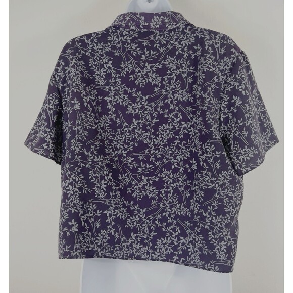 Vintage 90’s Women’s Cropped Blouse Size XL Floral Button Cassino Boxy Y2K - Picture 4 of 8